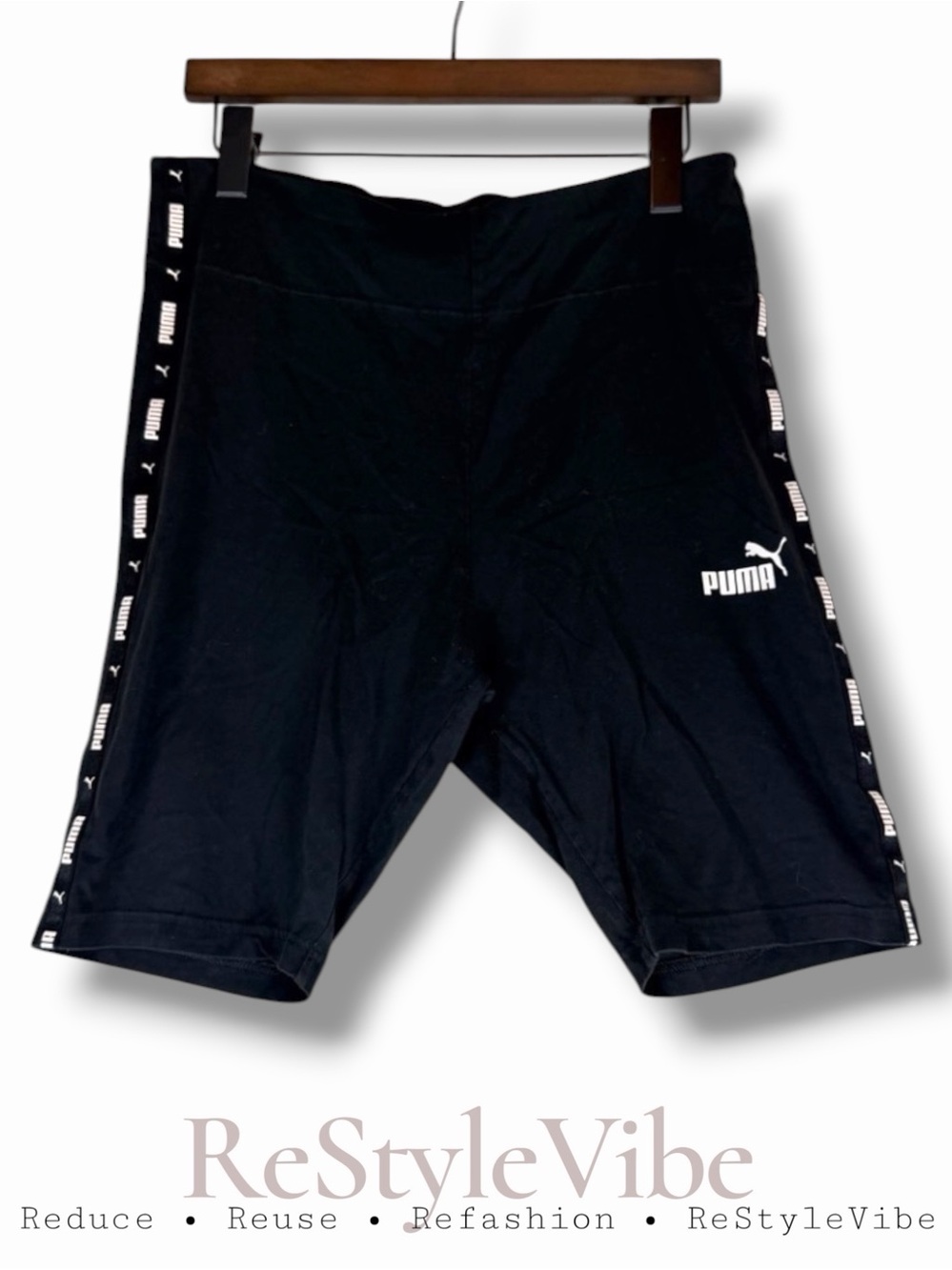 PUMA Women’s Size L Shorts Sportswear Athletic Biker Cotton Stretch Style Logo